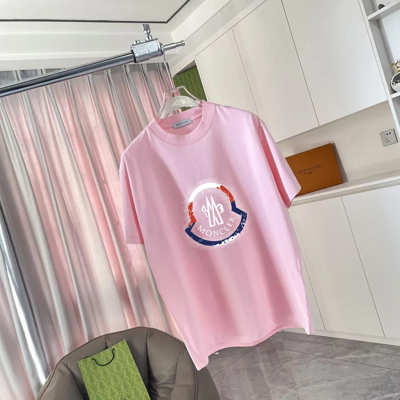 Moncle* 2025 New Arrival logo 300 t Same Style Size：S M L XL XXL ：Black White Pink Gray